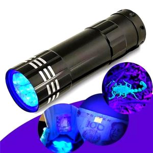 Linterna Luz Ultra Violeta Portatil Ligera 9 Led Aluminio