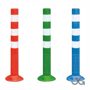 BOLARDO POLIURETANO FLEXIBLE DE 75cm CON 3 BANDAS REFLEX N1