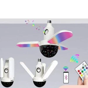 Bombillo parlante bluetooth rgb con 3 aspas plegables
